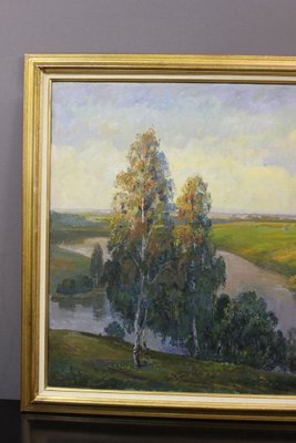 Russian School Artist, Landscape at the River, 1950s, Oil on Canvas-BCR-2036031