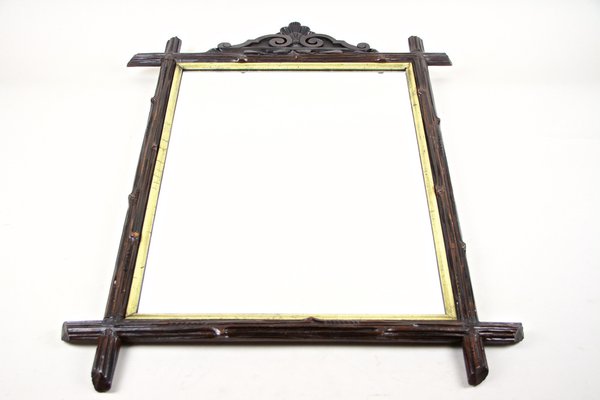 Rustic Austrian Black Forest Rustic Wall Mirror, 1880s-TQA-1322103