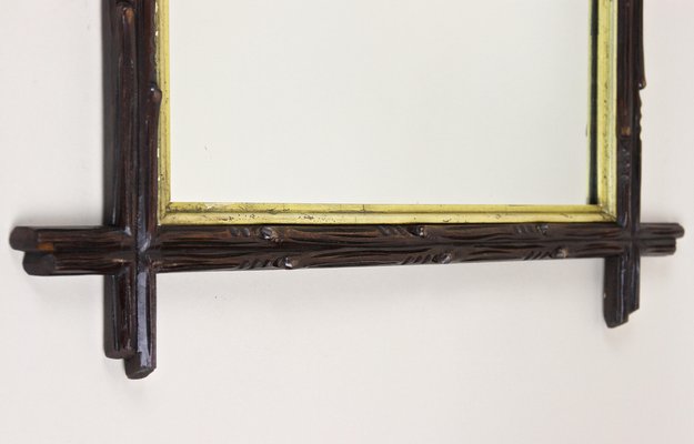 Rustic Black Forest Mirror with Gilt Inner Bar, Austria, 1880s-TQA-1322378