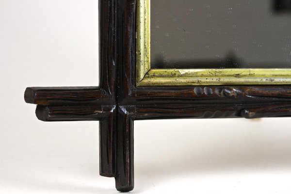 Rustic Black Forest Mirror with Gilt Inner Bar, Austria, 1880s-TQA-1322378