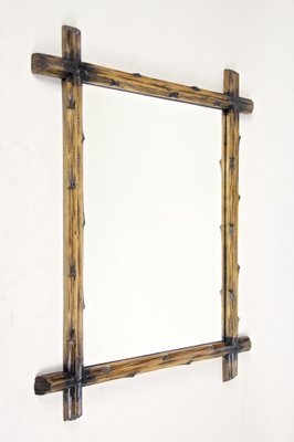 Rustic Black Forest Wall Mirror Light Brown, Austria,1890-TQA-1321931