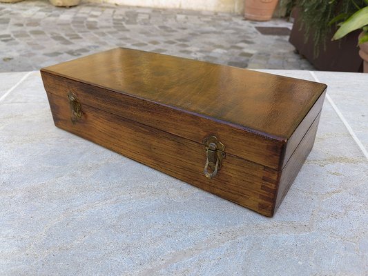 Rustic Box in Chestnut Wood Built with Interlocking System without Nails, 1970s-ZFY-1756465