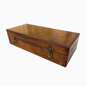 Rustic Box in Chestnut Wood Built with Interlocking System without Nails, 1970s-ZFY-1756465