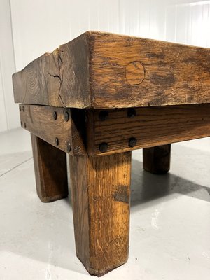 Rustic Brutalist Coffee Table in Oak, 1960s-TU-2018386