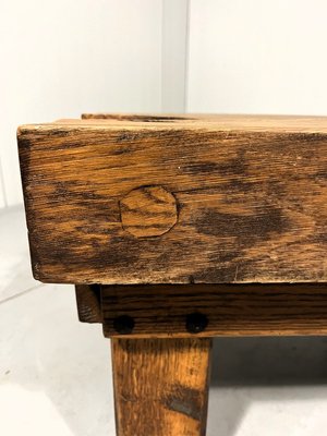 Rustic Brutalist Coffee Table in Oak, 1960s-TU-2018386