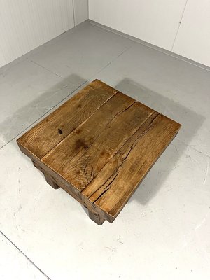 Rustic Brutalist Coffee Table in Oak, 1960s-TU-2018386