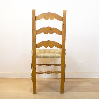 Rustic Chair with Woven Seat, Spain, 1950s-CQZ-1445129