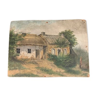 Rustic Farm with Garden, Late 19th Century, Oil on Panel-VBM-958774