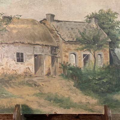 Rustic Farm with Garden, Late 19th Century, Oil on Panel-VBM-958774