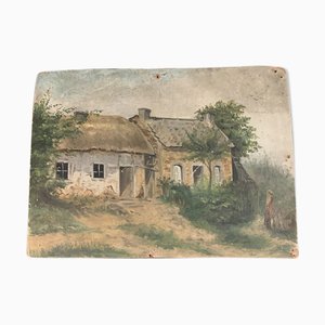 Rustic Farm with Garden, Late 19th Century, Oil on Panel-VBM-958774