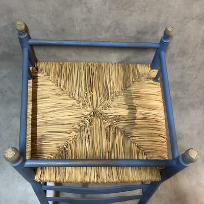 Rustic French Lavender Blue Lounge Chair, 1950s-SDV-578670