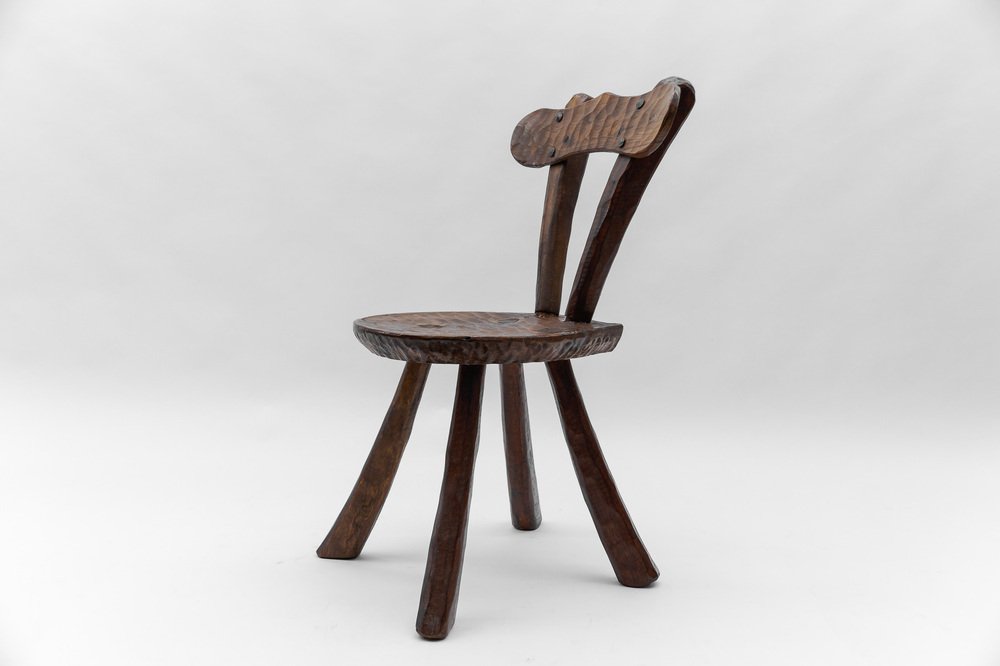 Rustic French Provincial Sculptured Chair in the style of Alexandre Noll, 1960s