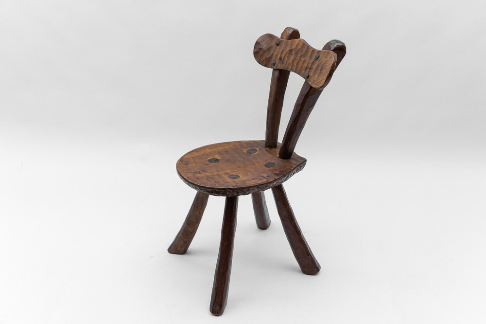 Rustic French Provincial Sculptured Chair in the style of Alexandre Noll, 1960s