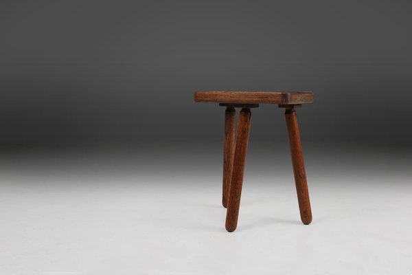 Rustic French Wooden Stool, 1940s-YSY-1797451