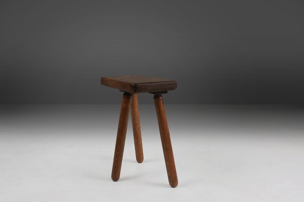 Rustic French Wooden Stool, 1940s-YSY-1797451