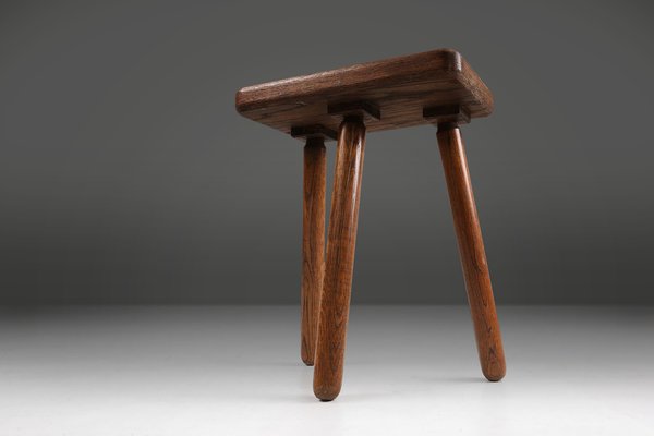 Rustic French Wooden Stool, 1940s-YSY-1797451