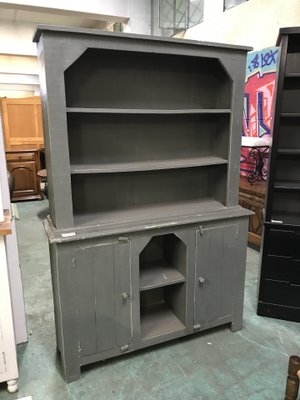 Rustic Grey Crockery Cabinet-HLV-1428703