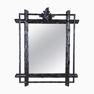 Rustic Hand Carved Black Forest Wall Mirror, Austria, 1880s-TQA-1322134