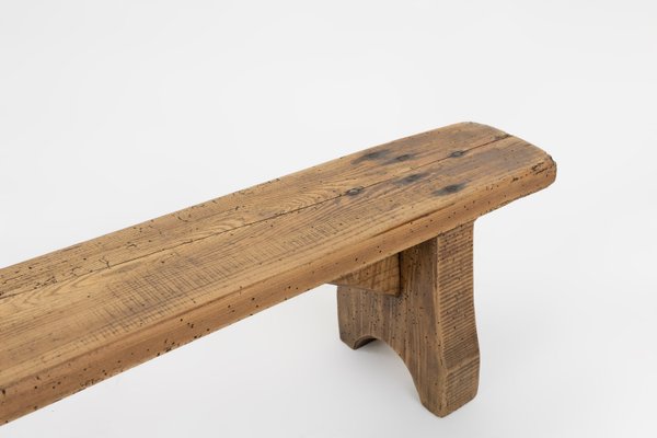 Rustic Low Bench in Wood, France, 1850s-YSY-2027730