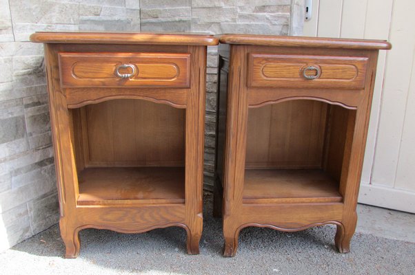 Rustic Oak Nightstands, 1980s, Set of 2-RDN-1399334