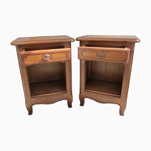 Rustic Oak Nightstands, 1980s, Set of 2-RDN-1399334