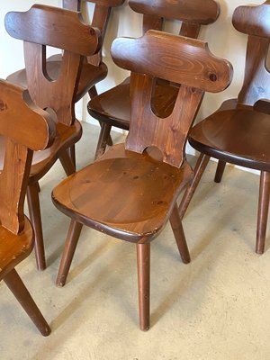 Rustic Pine Chairs, 1960s, Set of 6-NPC-1309306