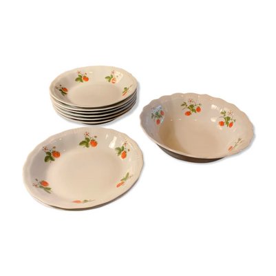 Rustic Porcelain Fruit Service, Set of 9-VBM-1094517