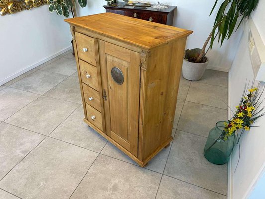 Rustic Porcelain & Wood & Pine Bread Cupboard, 1800s-PXE-2019640