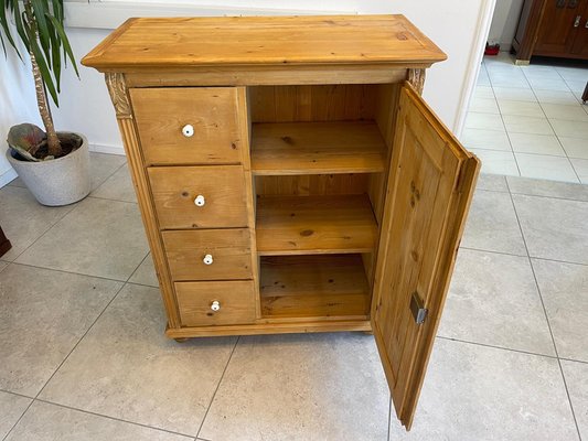 Rustic Porcelain & Wood & Pine Bread Cupboard, 1800s-PXE-2019640