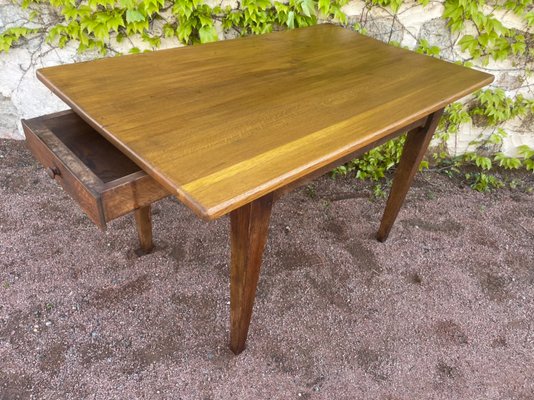 Rustic Solid Oak Table with 2 Drawers-SDV-919879