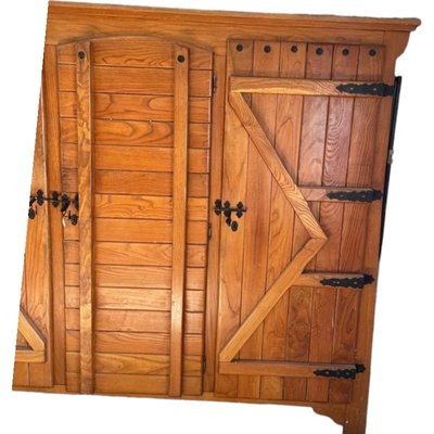 Rustic Spanish Three Door Cupboard-TCS-1794926