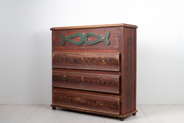 Rustic Swedish Pine Chest of Drawers, Early 19th Century-MJF-933663