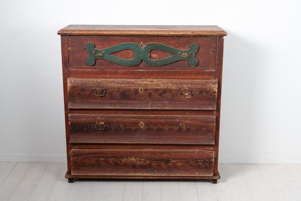 Rustic Swedish Pine Chest of Drawers, Early 19th Century-MJF-933663