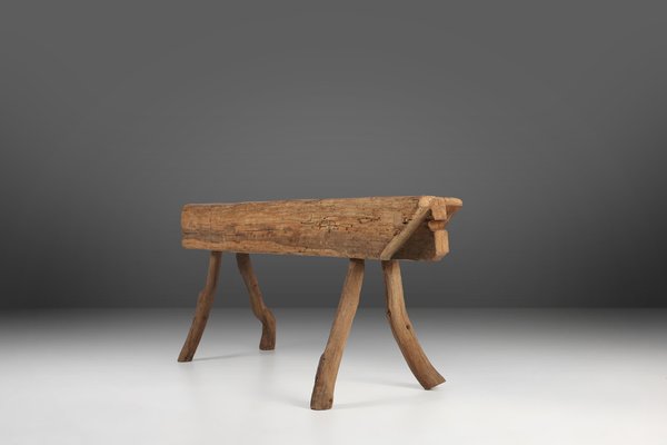 Rustic Tree Trunk Bench, France, 1850s-YSY-1822056