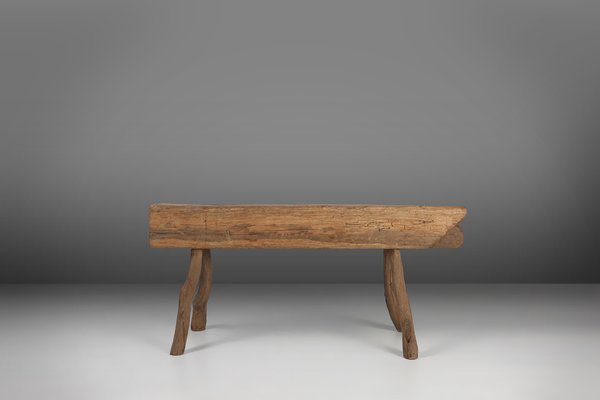 Rustic Tree Trunk Bench, France, 1850s-YSY-1822056