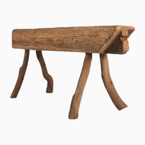 Rustic Tree Trunk Bench, France, 1850s-YSY-1822056