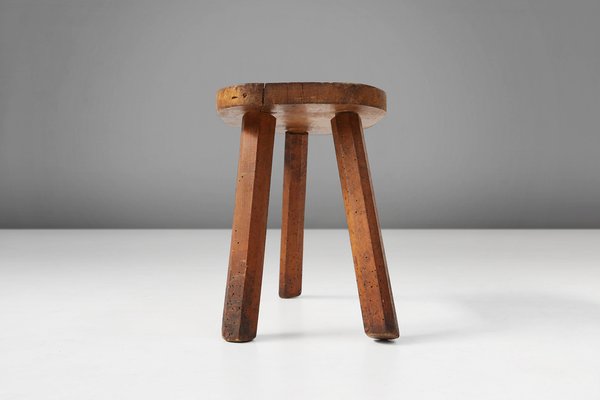 Rustic Wooden Stool, 1920s-YSY-1768380