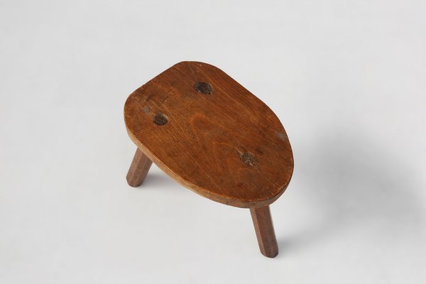 Rustic Wooden Stool, 1920s-YSY-1768380