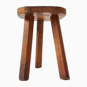 Rustic Wooden Stool, 1920s-YSY-1768380