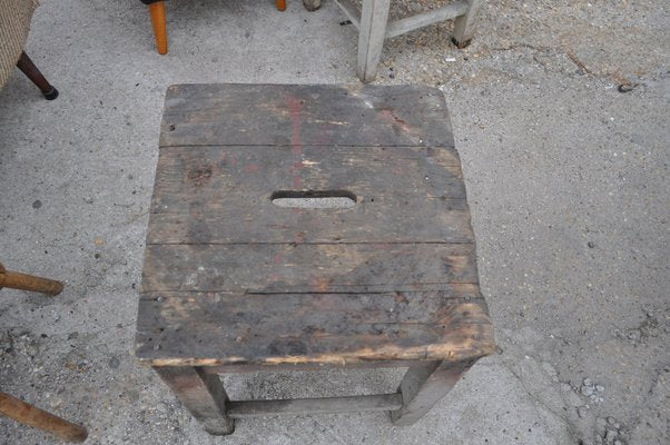 Rustic Workshop Stool, 1940s-OXJ-679066