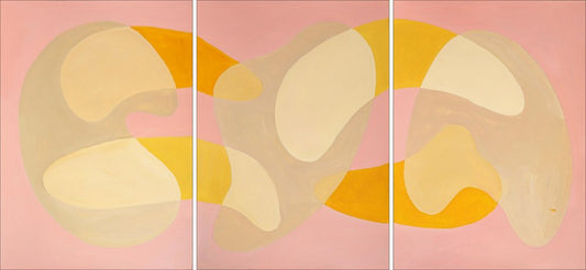 Ryan Rivadeneyra, Pink Lagoon Sands Triptych, 2023, Acrylic on Paper