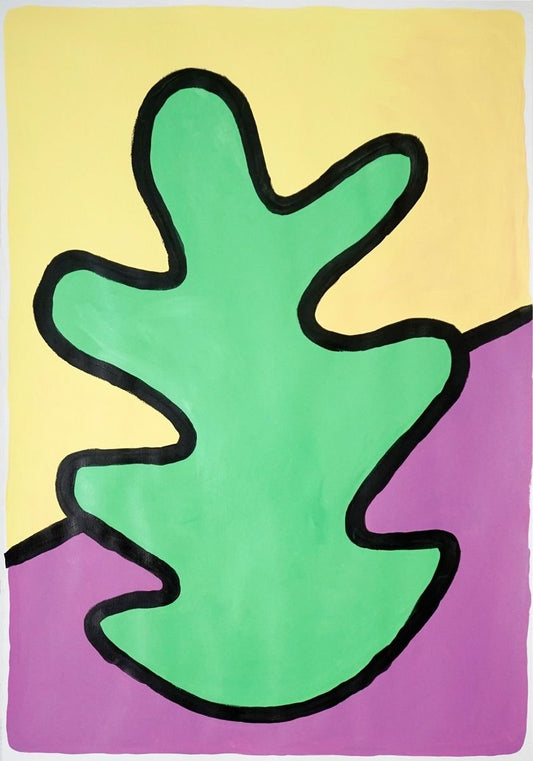 Ryan Rivadeneyra, Poppy Botanical Leaf, 2021, Acrylic on Paper