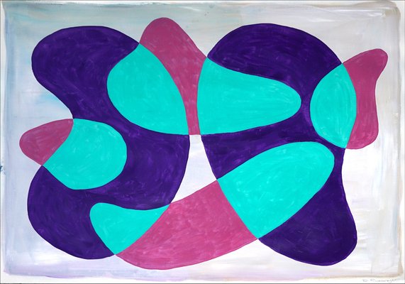 Ryan Rivadeneyra, Translucent Teal Kidney Pools, 2021, Acrylic Painting-RWC-1139516