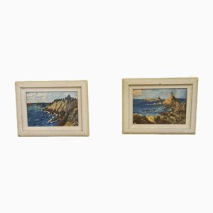 S. Barrier, French Coastal Scenes, 1947, Oil on Panels, Framed, Set of 2-VHW-1815635