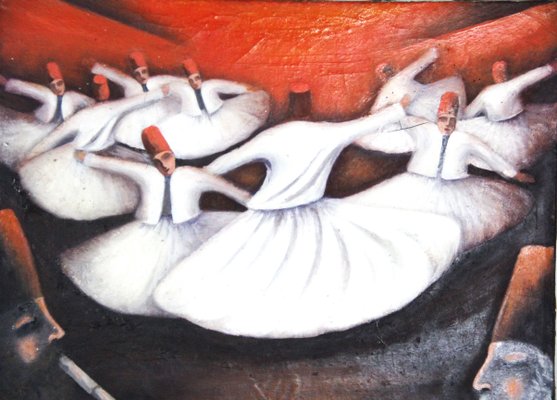 S. Ersoy, Dervish Dance, 1950s, Oil on Canvas-ZYI-1352107