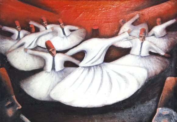 S. Ersoy, Dervish Dance, 1950s, Oil on Canvas-ZYI-1352107