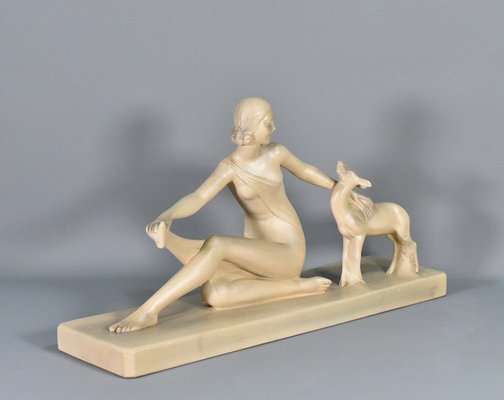 S Melani, Art Deco Figurative Sculpture, 1920s, Plaster-CTD-1792439