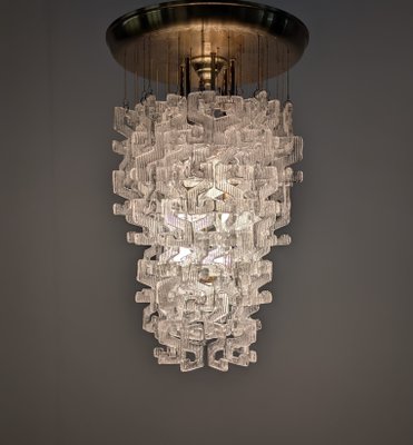 S Shaped Murano Glass Chandelier from Mazzega, 1970s-JJT-2025963