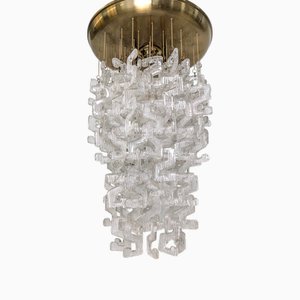 S Shaped Murano Glass Chandelier from Mazzega, 1970s-JJT-2025963