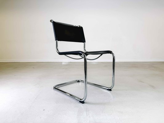 S33/S34 Cantilever Chair in Black Leather by Mart Stam & Marcel Breuer for Thonet, 1990s-QDV-1966661